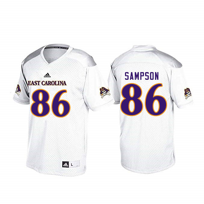 Men #86 Jaray Sampson ECU Pirates College Football Jerseys Sale-White